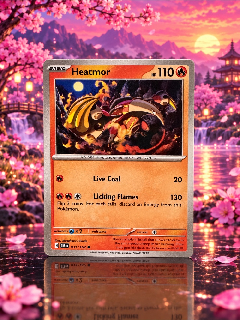 Pokemon Heatmor Card - Orange and Black Artwork